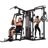 GOIMU DM01 Dual-Station Smith Machine Home Gym, 140LB Weight Stack with LAT Pull-Down &amp; Leg Press, All-in-One Workout Station for Couples &amp; Family Strength Training