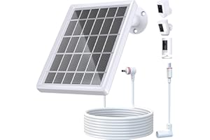 LOQDIVR Solar Panel for Ring Camera, Solar Panel for Ring Spotlight Cam Plus/Pro/Battery and Ring Stick Up Cam Battery, 6V 3W Solar Panel with 13.1Ft Fast Charging Cable, USB-C and DC3.5mm Ports