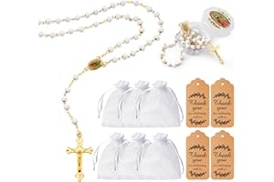 KaGrbves 24 Pcs Virgen De Guadalupe Scented Rosary for Baptism and First Communion Favors, Our Lady of Guadalupe Party Favors (Gold)