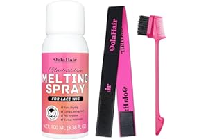 Dolahair Lace Melting Spray for GlueLess Wigs lace Bond Melting Spray Bond Adhesive Wig Glue Spray (Melting Spray/1 Band/1 Brush)