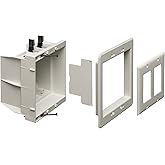 Arlington DVFR2W-1 Recessed Electrical Outlet Mounting Box with Paintable Wall Plate, 2-Gang, White