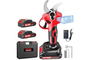 MODOFO Electric Pruning Shears,1.4" Cutting Diameter Cordless Power Pruner with LCD Display, Brushless Motor Pruning Shears w