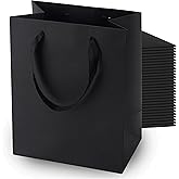 MOXARYSU Black Gift Bags With Handles: 8x5x10 Inch 30pcs Black Paper Bags Medium Bulk For Party Shopping Birthday Wedding (M, 30)