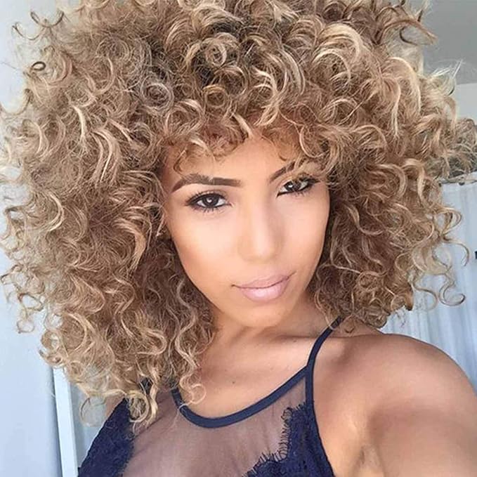 elim short curly kinky wigs