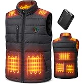 KOVNLO Men's Heated Fleece Vest with Battery Pack Included, 8 Heating Zones | 3 Heat Levels, Up to 6.5 Hours Runtime, 3 Independent Heating Controls, Light-Out Design, Easy Layering