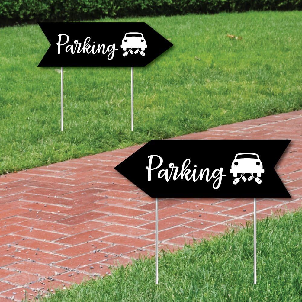 Black Wedding Parking Signs Wedding Sign Arrow Double