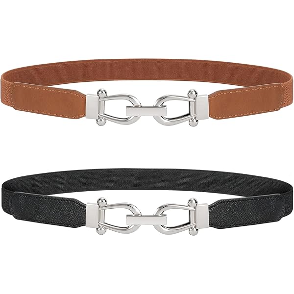 Lot Of 3 USG Stretchy Casual Belts with Silver Buckles USG Breezy Casual Stretch Belt – M & M Tack Shop main image 2