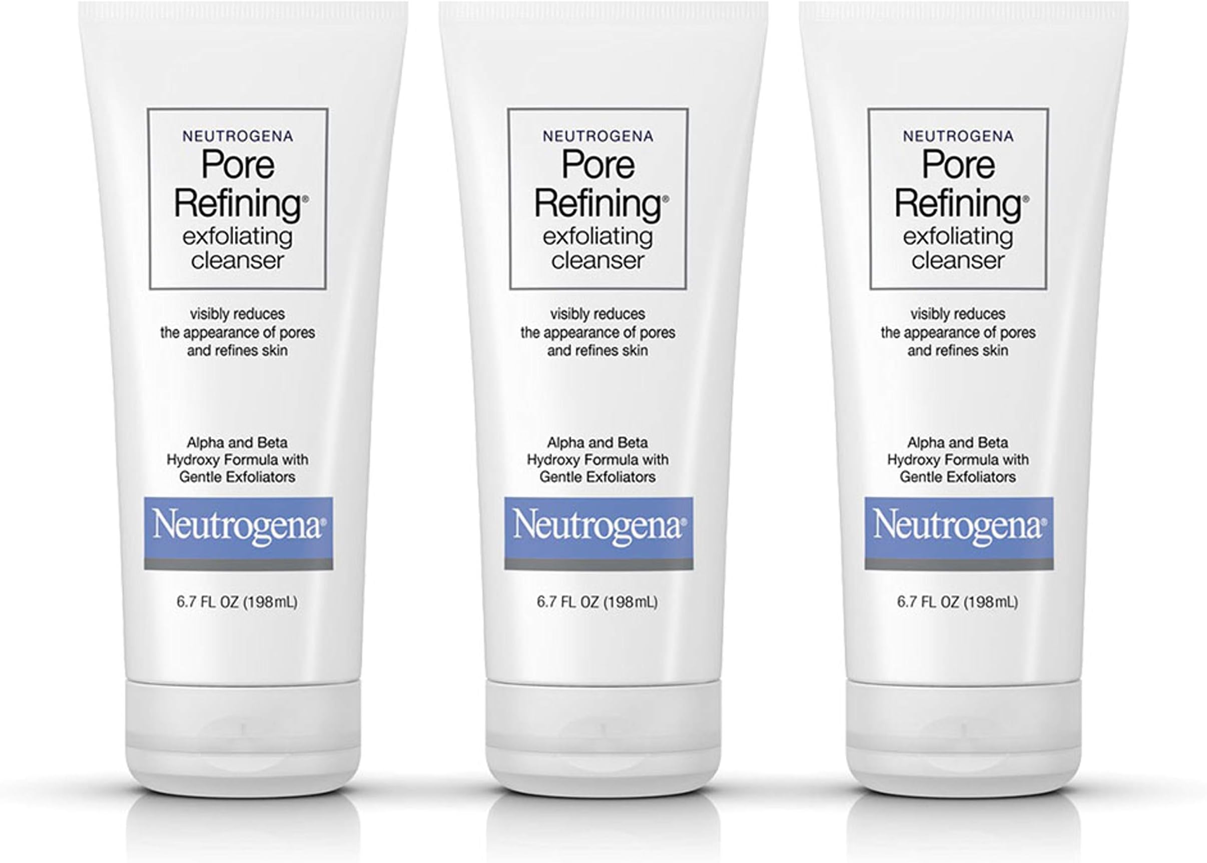 Neutrogena Pore Refining Exfoliating Facial Cleanser, 6.7 fl. oz, Pack of 3