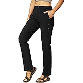 Haimont Women's Hiking Cargo Pants Quick Dry Lightweight Ripstop Stretch Nylon Travel Pants with Zip Pockets Water Repellent