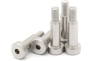 SCXCLY 15pcs Hex Socket Shoulder Bolt, 8mm x M6 x 20mm Hex Socket Shoulder Bolt, 304 Stainless Steel (Silvery)