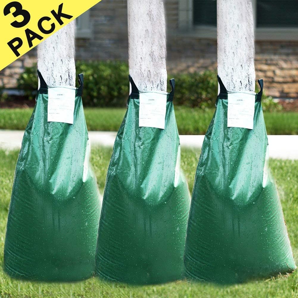 cyrico Tree Watering Bag Premium 20 Gallon Watering Bag for Tree Made of Sturdy PVC with Heavy Duty Zipper Slow Releasing Tree Watering Bag Automatic Watering Tree (3 Pack 5-8 Hours Releasing Time)