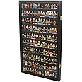 DisplayGifts Bulilding Block Toy Minifigures Miniatures Frame Lockable Door Display Case Wall Mountable Cabinet Stand Door Black