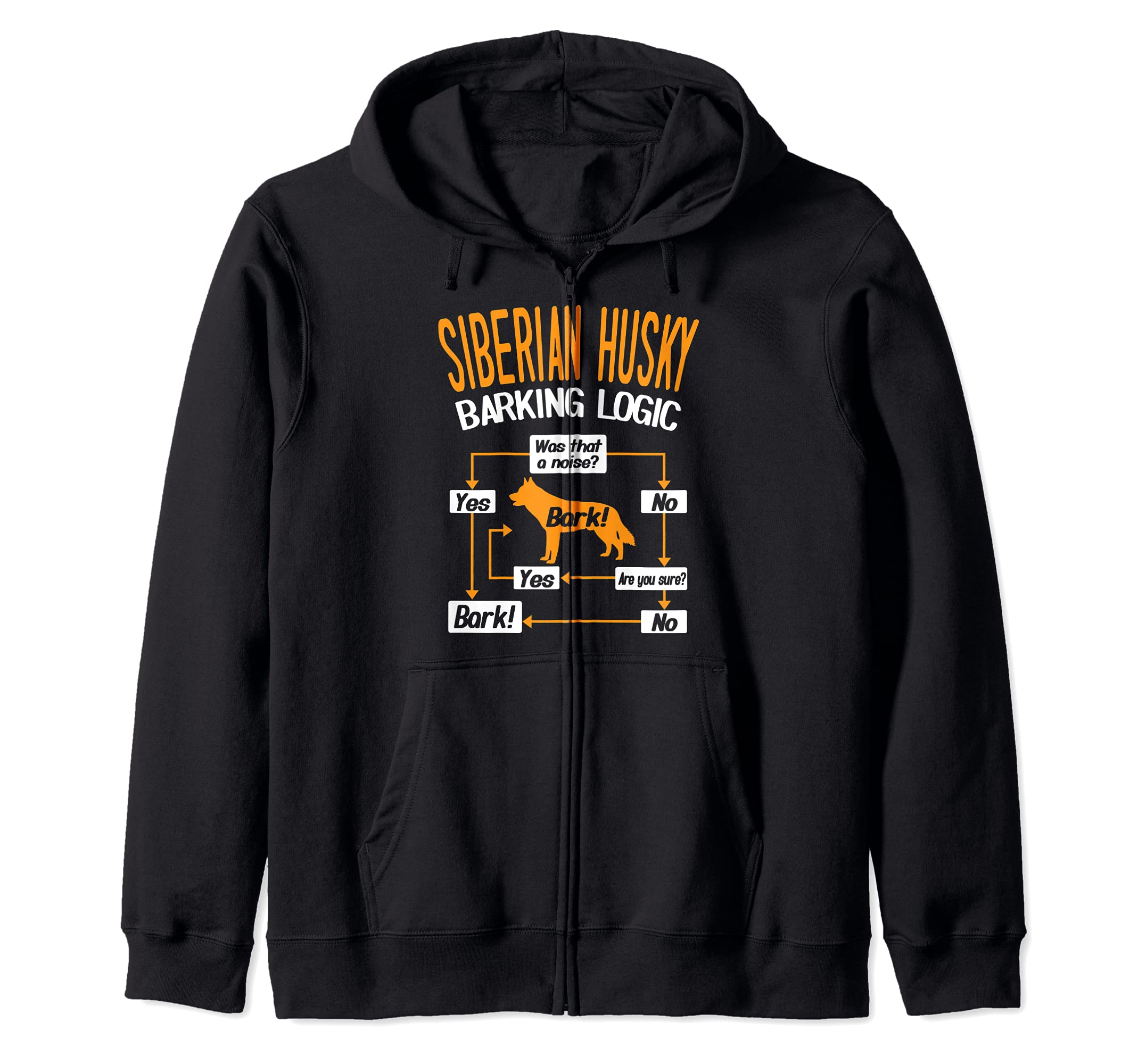 Siberian Husky Barking Logic Dog Lover Zip Hoodie