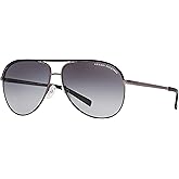 Armani Exchange Unisex Sunglasses Shiny Gunmetal & Black Frame, Gradient Grey Polarized Lenses, 61MM
