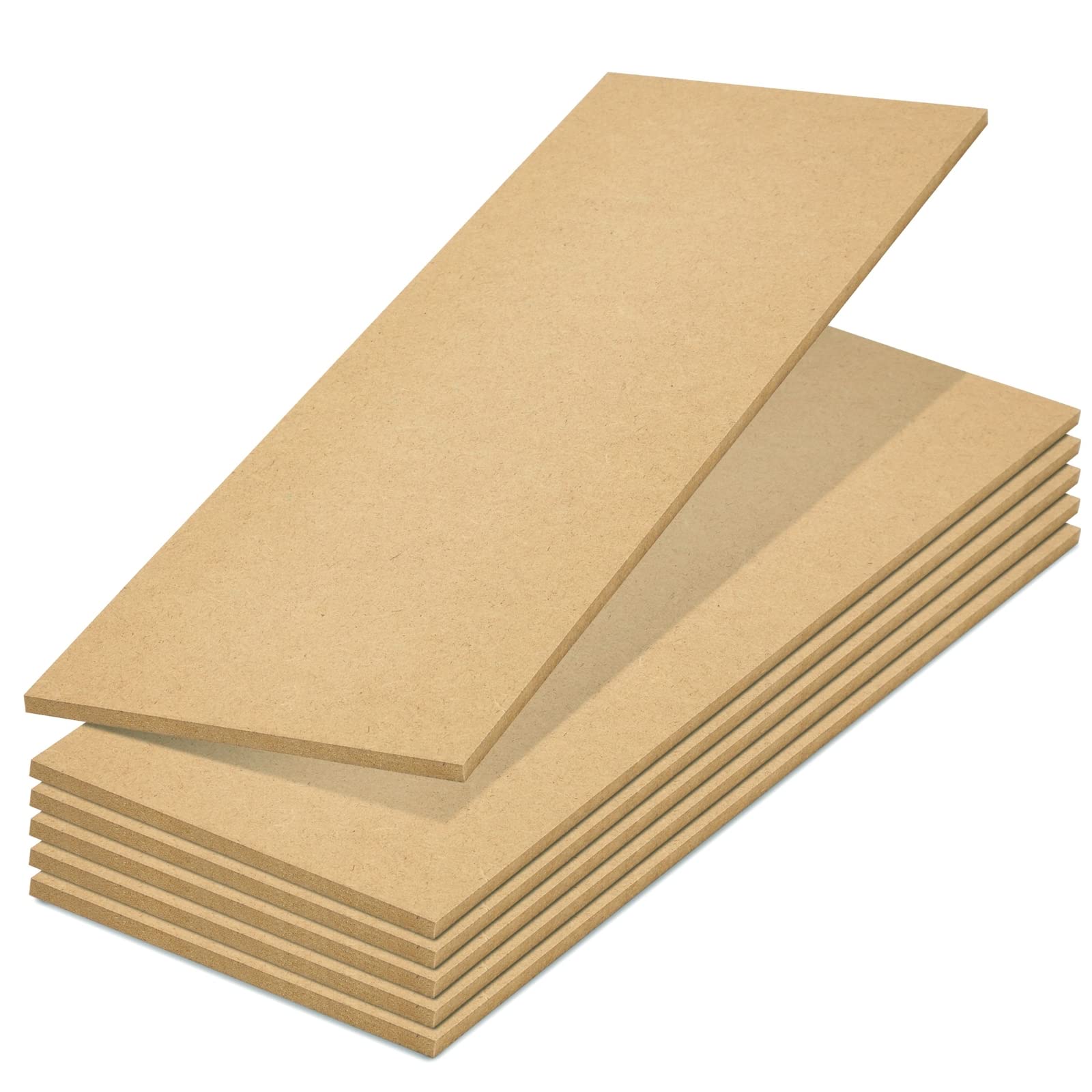 Bright Creations 6 Pack Unfinished Wood Planks for Crafts, Wall Decorations, Rectangular MDF Board 1/4 Inch Thick for DIY Projects, Art Classes, Carpentry, Painting (5 x 15 Inches)