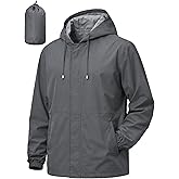 UIQUR Men's Rain Jacket Waterproof Windbreaker Raincoat Cycling Running Hiking Golf Travel Gear Hood Lightweight Packable