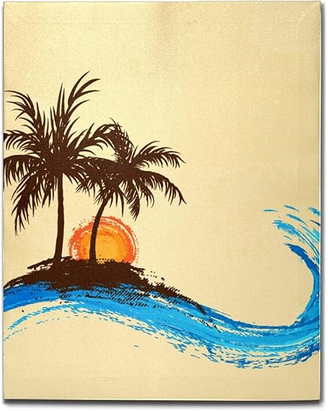Amazon Co Jp アートパネル キャンバス油絵 ポスター 絵画 ヤシの木 夕焼け 海 キャンバス 絵 壁インテリア インテリア絵画 壁掛け 木枠 フック付き アートポスター 飾り絵 玄関 レストラン 寝室 壁画アート 現代アートフレーム 祝い ギフト 40x50cm ホーム キッチン