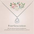 OR OLD RUBIN Great Grandma Gitf Necklace-925 Sterling Silver Four Hearts Generations Necklace, Jewelry Gitf for Great Grandma