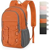 ZOMFELT Hiking Backpack for Women Men, 15L Lightweight Packable Backpacks for Trip, Water Resistant Small Travel Backpack, Foldable daypack for Hiking, Walking, Cycling, Camping, Orange
