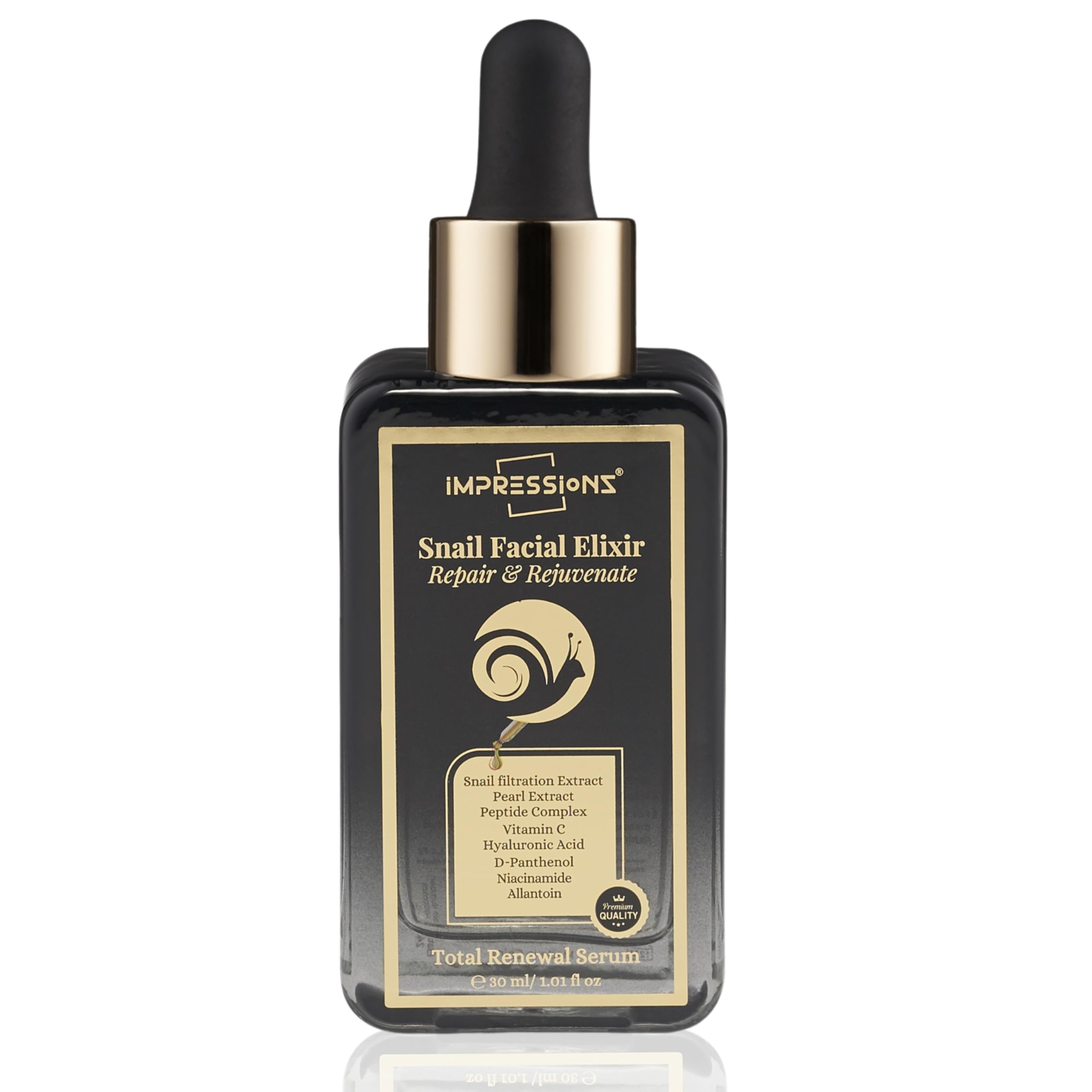 ImpressionZ Instant Visible Glow Snail Serum for Face – Collagen Enhancing Hydrating Serum with Snail Mucin for Wrinkles, Fine Lines, Radiant & Youthful Glow