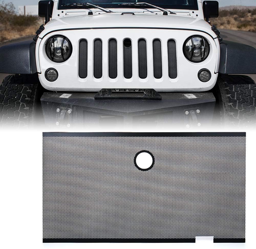 Xprite Black Stainless Steel Grill Mesh Insert with Hood Lock Hole for