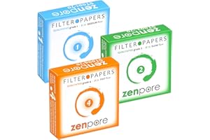 Filter Paper 7 cm Lab Qualitative Filter Paper for Chemistry, Standard Grades 1, 2, 4 - ZENPORE Fast, Medium, Slow Flow 70 mm (Bundle of 3 x 100 Discs)