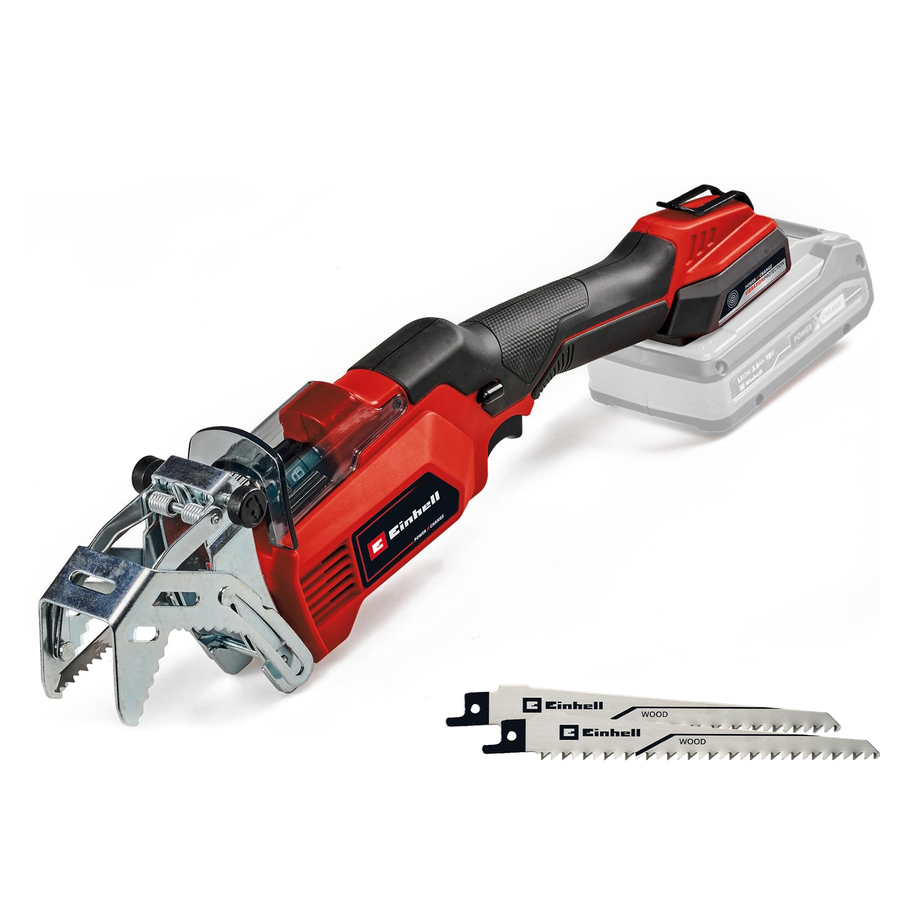 Einhell Akku-Astsäge GE-GS 18/150 Li-Solo Power X-Change (18V, 100 mm max. Schnittstärke 20 mm Hubhöhe, abnehmbarer Astbügel, inkl. 2x Sägeblatt, ohne Akku)