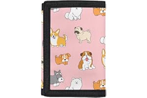 Dolyues Puppy Girls Wallets for Kids 9-12, Cute Dog Coin Holder, Teens Girls Money Organizer Moneybag for Toddler, Pink