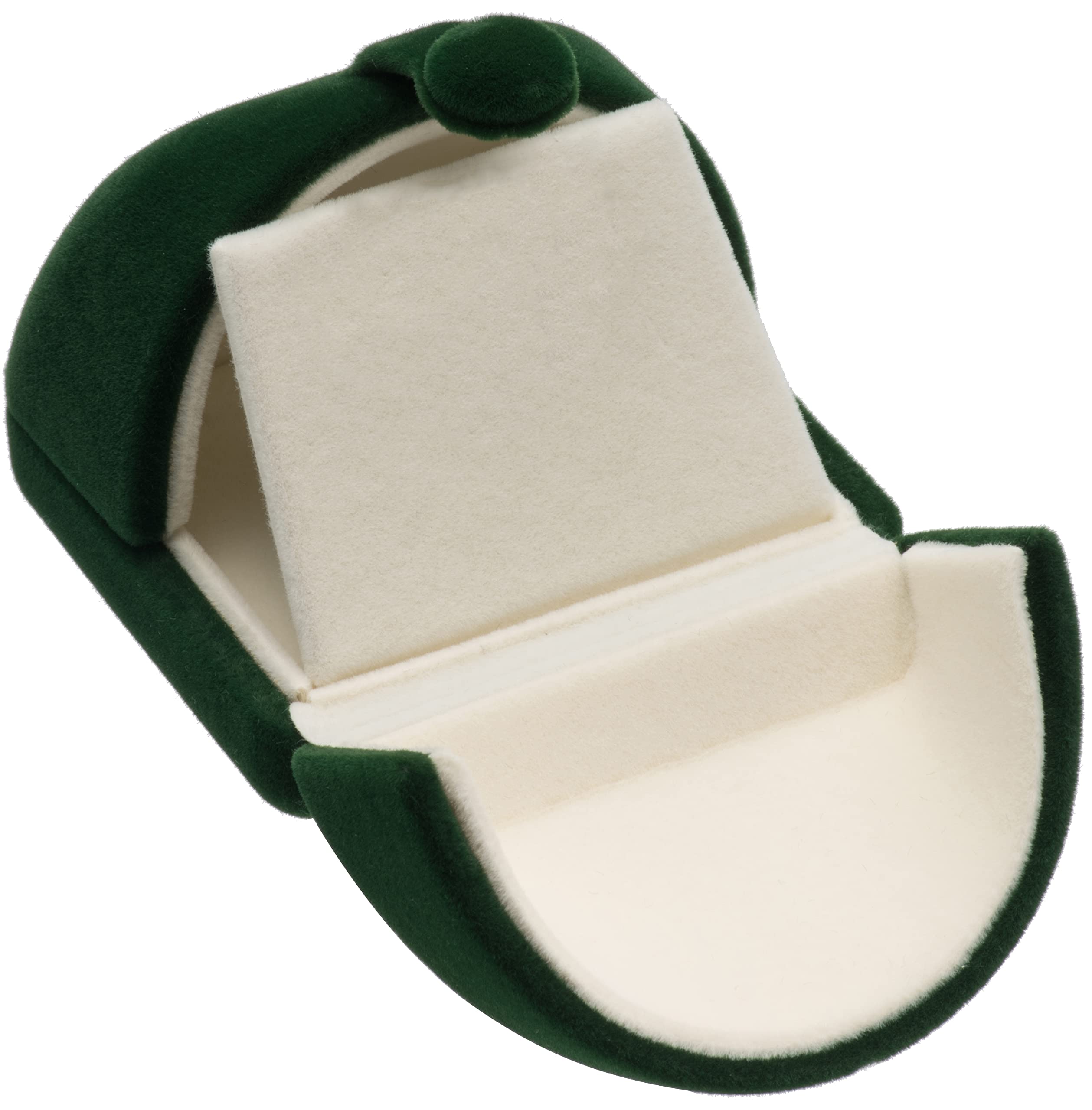 POKOFO Double open Velvet Earring Gift Box Small Earrings Stud Storage Case (Green)