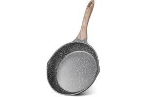 JEETEE 8 inch Nonstick Frying Pan Granite Stone Coating Cookware, Nonstick Omelette Skillet with Soft Touch Handle, All Stove