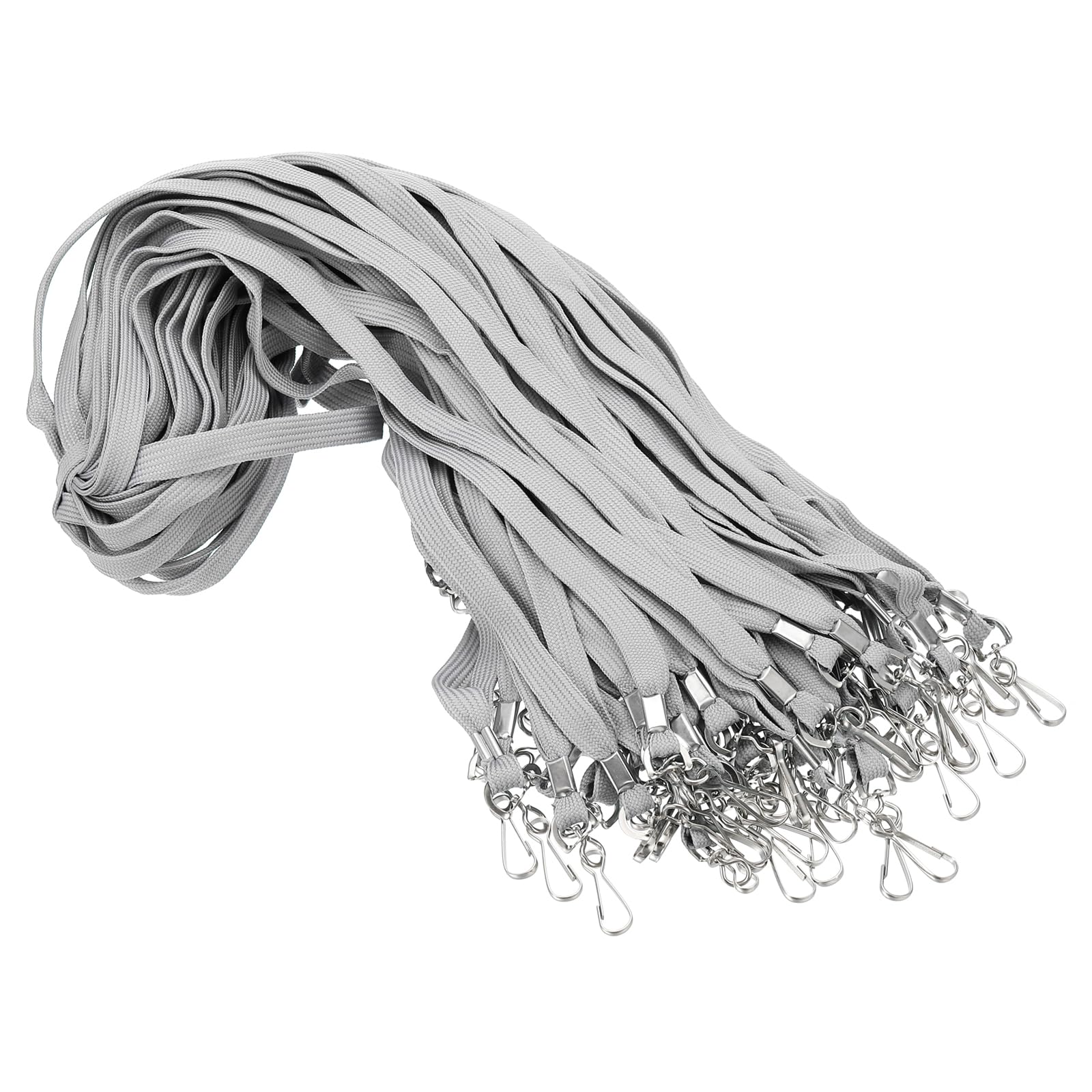 PATIKIL 47cm Lanyards Bulk, 50pcs Badge Lanyard for ID Badges Teacher Lanyards Durable Neck Lanyard with Clip for ID Card Badges Keys Name Tag Wallet Cruise Phone, Grey