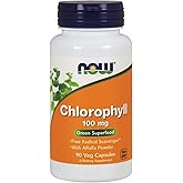 NOW Foods Supplements, Chlorophyll 100 mg with Alfalfa Powder, Green Superfood, 90 Veg Capsules