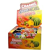 Tootsie Roll Charms Sweet 'n Sour Pops, 48 Count | Sweet and Sour Flavors, Individually Wrapped Suckers, Bulk Treats for Kids and Adults, Peanut Free, Kosher, Gluten Free