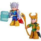 Disney Jr. Series Marvel&rsquo;s Iron Man and his Awesome Friends Hammer &amp; Havoc Pack, 3-Inch Thor and Loki Action Figure 2-Pack, Super Hero Toys, Ages 3+
