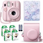 Fujifilm Instax Mini 13 Instant Camera Candy Pink + Fuji Film Value Pack (40 Sheets) + Tudak Accessories Bundle, Incl. Compatible Carrying Case, Quicksand Beads Photo Album 64 Pockets