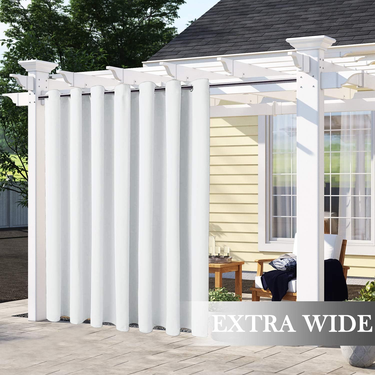 Pro Space Extra Wide Outdoor Curtains for Patio Blackout