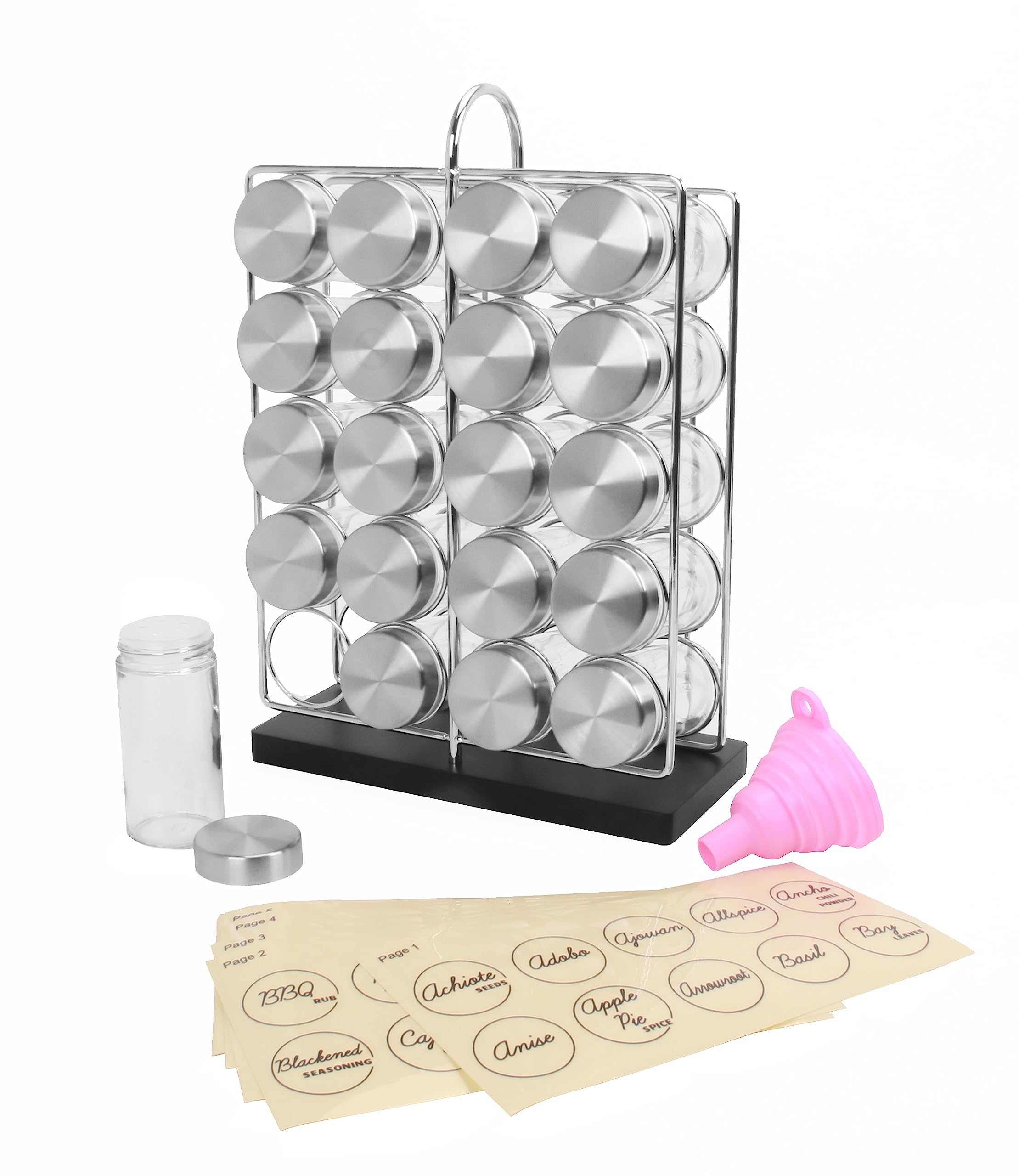 Mua Orii 20 Jar Chrome Wire Spice Rack with Bamboo Base | Includes SS