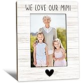 Beliran Mimi Gifts Picture Frame 5x7, Mimis Photo Frame, Christmas Mothers Day Birthday Gifts for Mimis Grandma from Grandkids, We Love Our Mimi Wooden Picture Photo Frames for Desk Home Room Decor