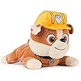GUND PAW Patrol Rubble Plush, Official Lounging Rubble Plush Toy, Weighted Stuffed Animal, Sensory Toy for Ages 1 and Up, 8”