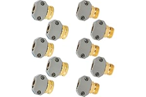 LIULO TOOL Garden Hose Repair Kit, 5 Sets Aluminum Alloy Garden Hose End Mender Kit with Zinc Clamp, Male and Female Repair Connector Fittings Fit 3/4 Inch and 5/8 Inch