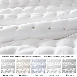 WDCOZY White California Cal King Size Quilt Bedding