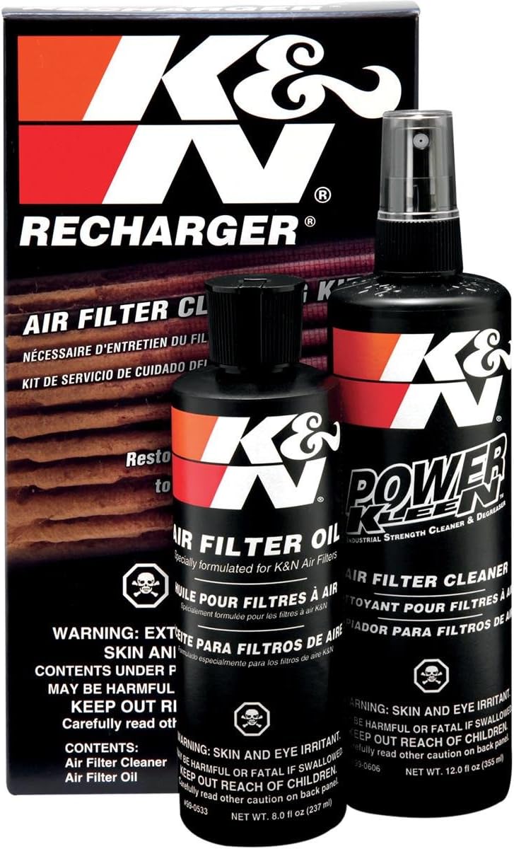 K&N Air Filter Cleaning Kit: Aerosol Filter Cleaner and Oil Kit; Restores Engine Air Filter Performance; Service Kit-99-5000: Automotive