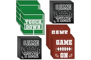QYEAHKJ 120pcs Football Party Napkins Supplies Disposable Football Birthday Paper Napkins Set Decorations for Sport Events Football Frenzy Game Time Tailgate Party Favors, 3 Design