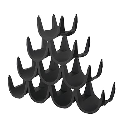 Le Cirque -pinottava viiniteline - Varastointi-j&auml;rjest&auml;j&auml;n kodinsisustus keitti&ouml;&ouml;n, ty&ouml;tasoihin, kaappiin, ruokakomeroon, j&auml;&auml;kaappiin - helppo kokoonpano mihin tahansa tilaan - kevyt ja tukeva musta muovi - pit&auml;&auml; 10 pulloa