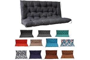 YIMORIA Porch Swing Cushion, Swing Cushions for Outdoor Furniture with Backrest, 2-3 Seater Thickened Outdoor Swing Cushions for Porch, Patio, Outdoor and Garden (Dark Gray,60 * 40 in)