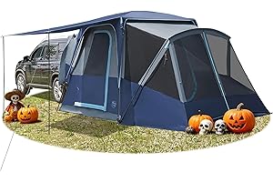 TIMBER RIDGE 5-9 Person SUV Tent with Screen Porch and Awning for Family Camping, Weather Resistant and Portable Van or Car Tent, Includes Rainfly and Storage Bag, 13' W X 10' L X 7.1' H