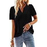 BETTE BOUTIK Women Short Sleeve Boho Tops Summer Dressy Casual Shirts Trendy Western Blouses