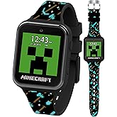 Minecraft Kids Smart Watch - Interactive Touchscreen with Games, Camera, Step Counter, Alarm, Timer, Voice Recorder, and Cool Minecraft Silicone Strap - Fits Wrists 5.5" to 8.0"