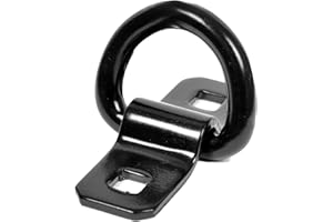 Cavo 10 PCS 3/8" Steel D-Ring Tie Down Anchors, 6000 lbs Heavy Duty Lashing Rings Kit for Trailer Pickup Van ATV SUV RV Boat Motorcycle, Cargo Surface Mount Hooks, Trucks Bed Anchors, Black