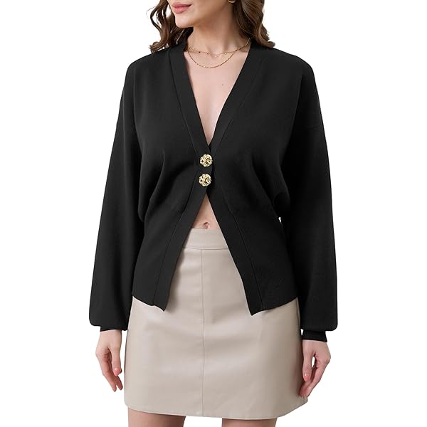 Anoumcy Asymmetric Button Up Cardigans Sweaters for Women